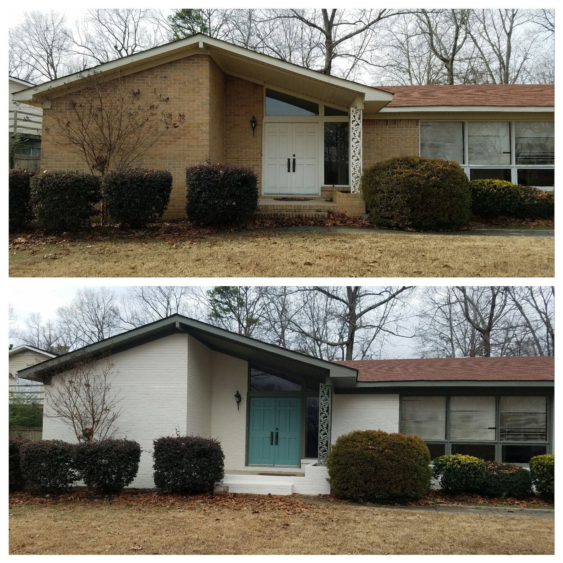 Front exterior transformation, project comparison supplied by Pope's Painting