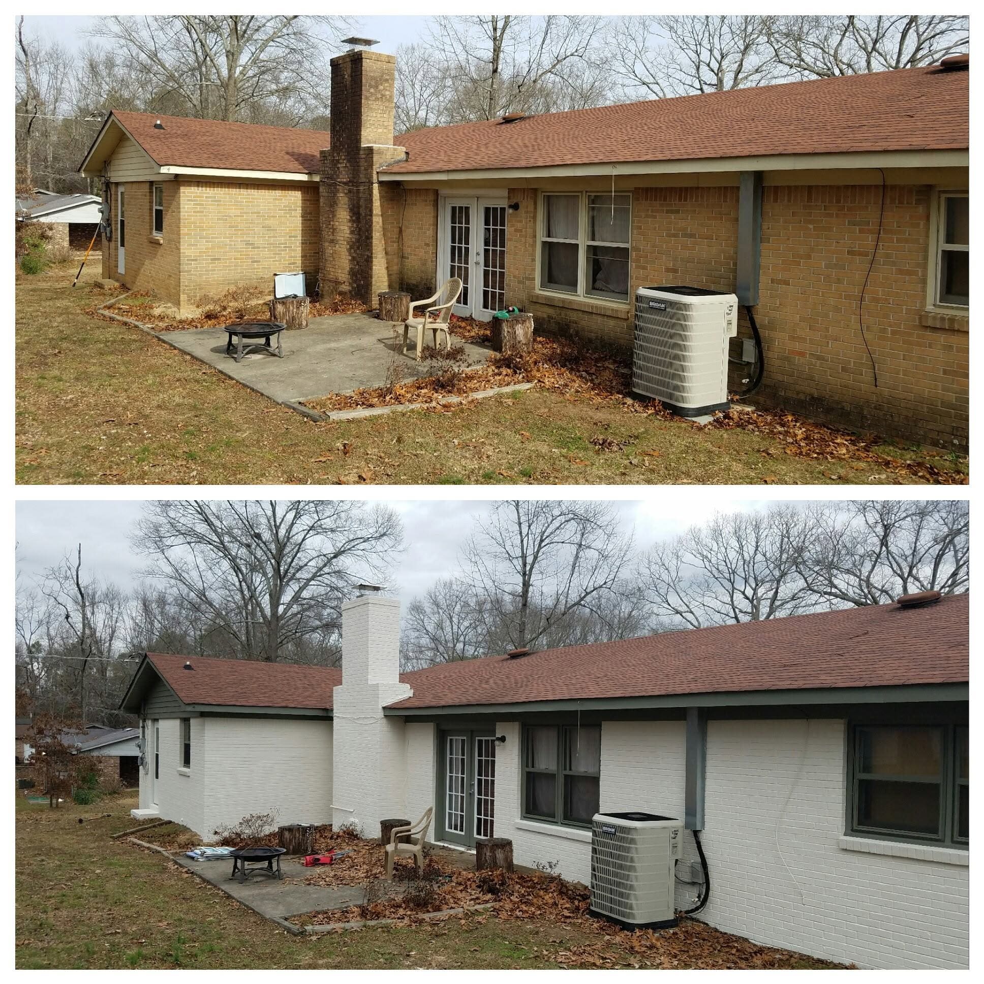 Rear exterior transformation, project comparison supplied by Pope's Painting