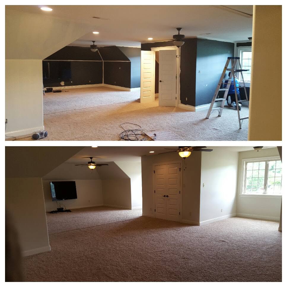 Interior room refresh, project comparison supplied by Pope's Painting