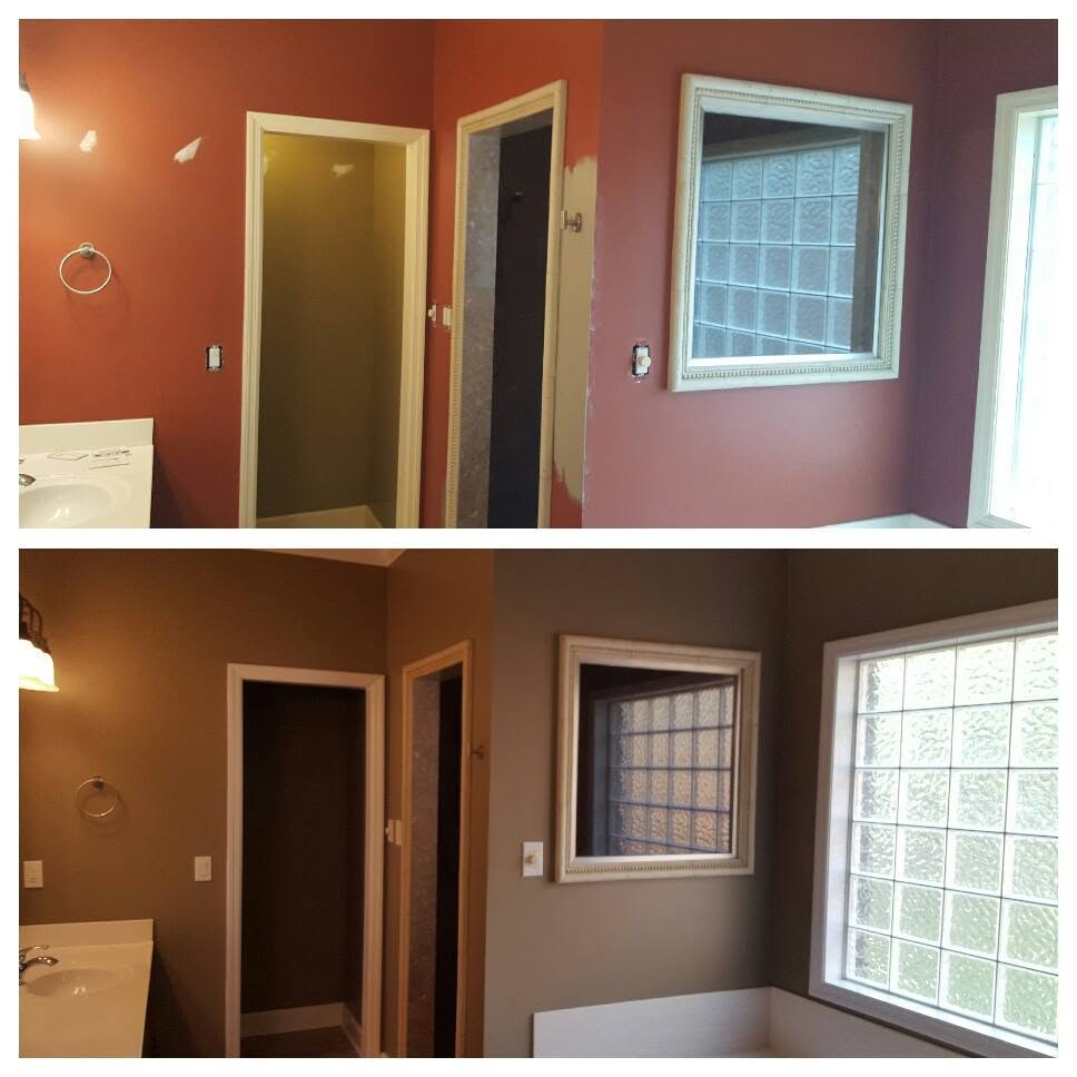 Interior color update, project comparison supplied by Pope's Painting