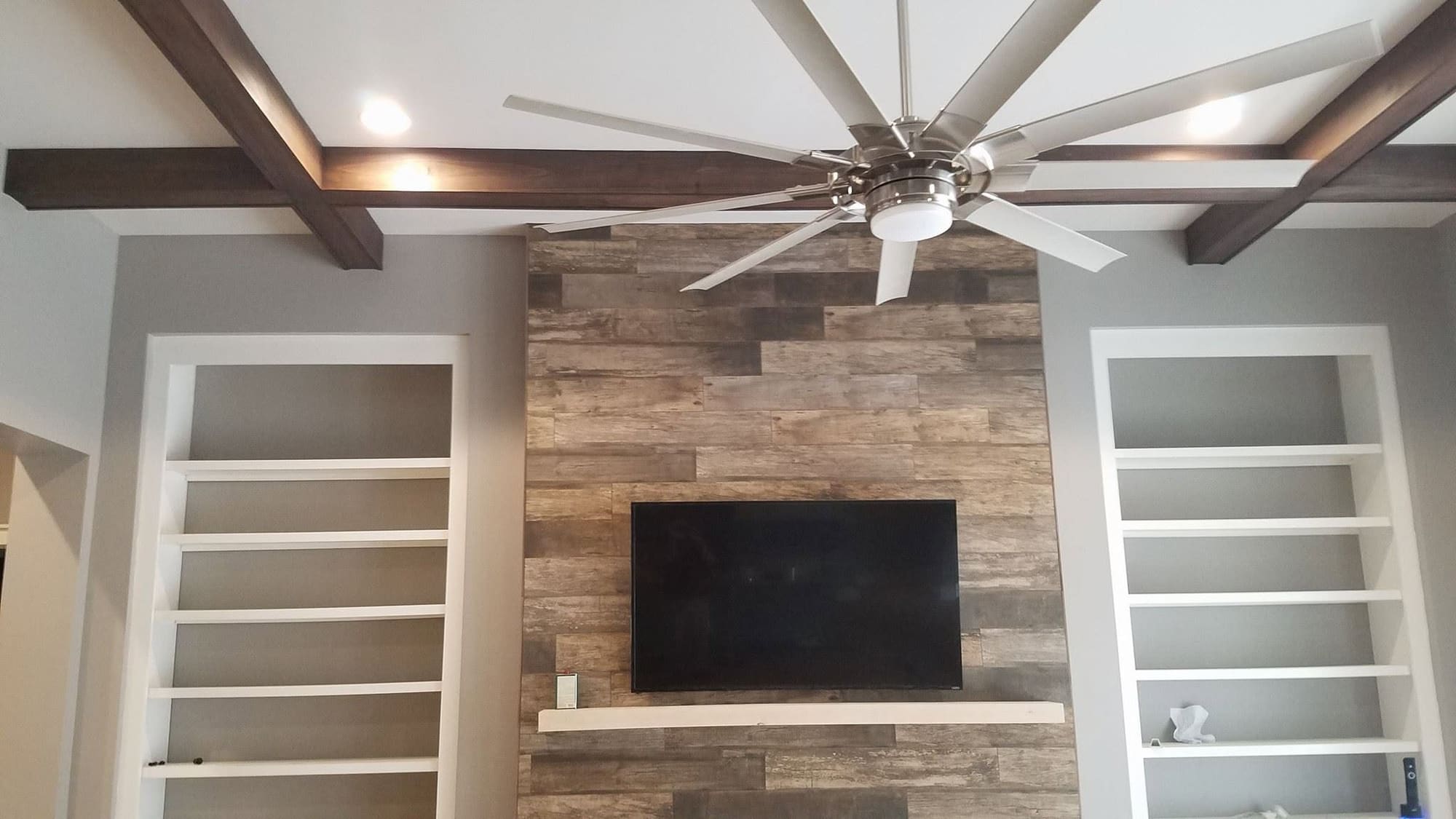 Ceiling and fireplace details, project photo supplied by Pope's Painting