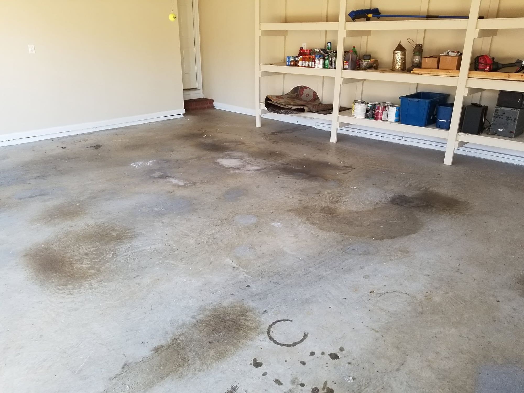 Before: garage floor transformation
