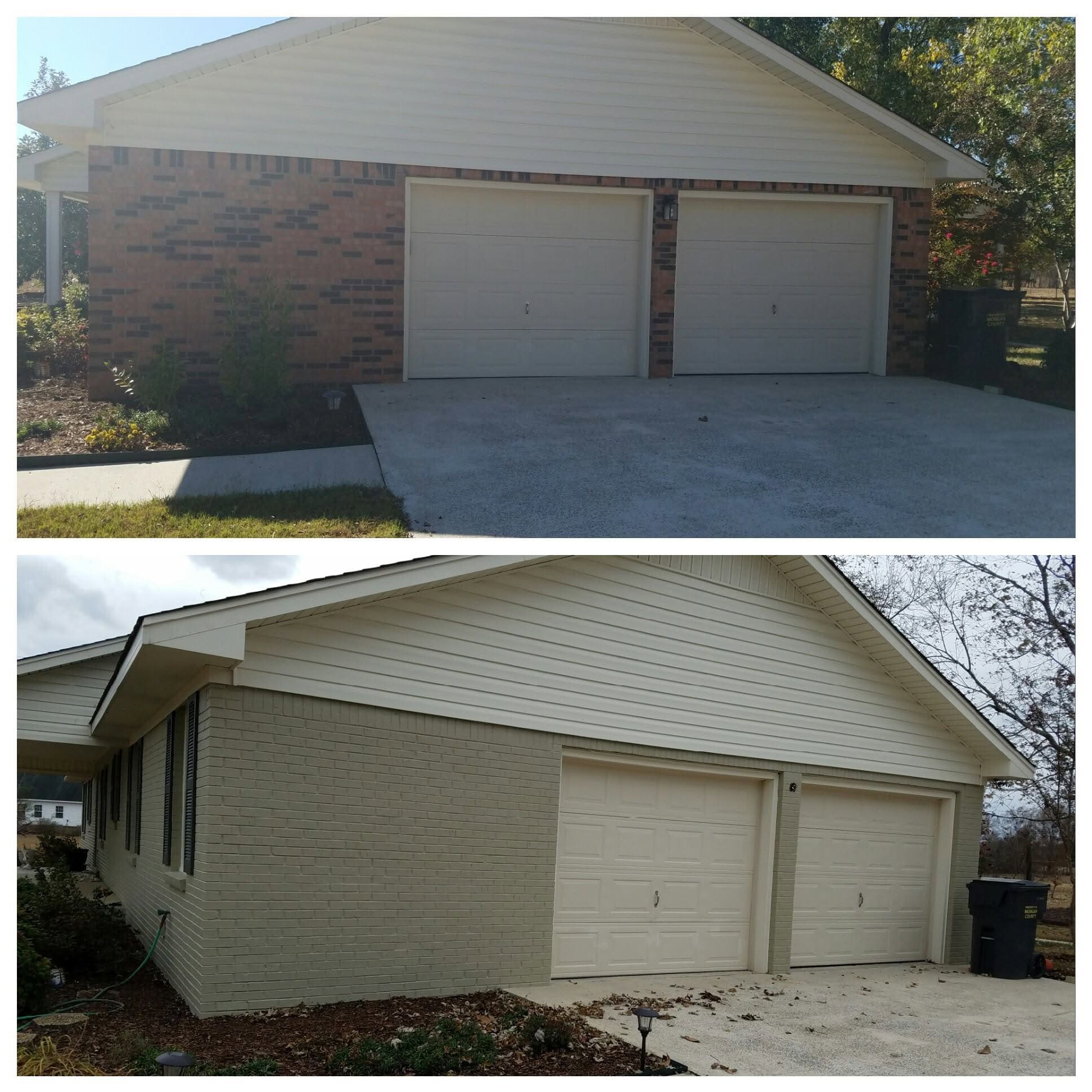 Garage exterior refresh, project comparison supplied by Pope's Painting