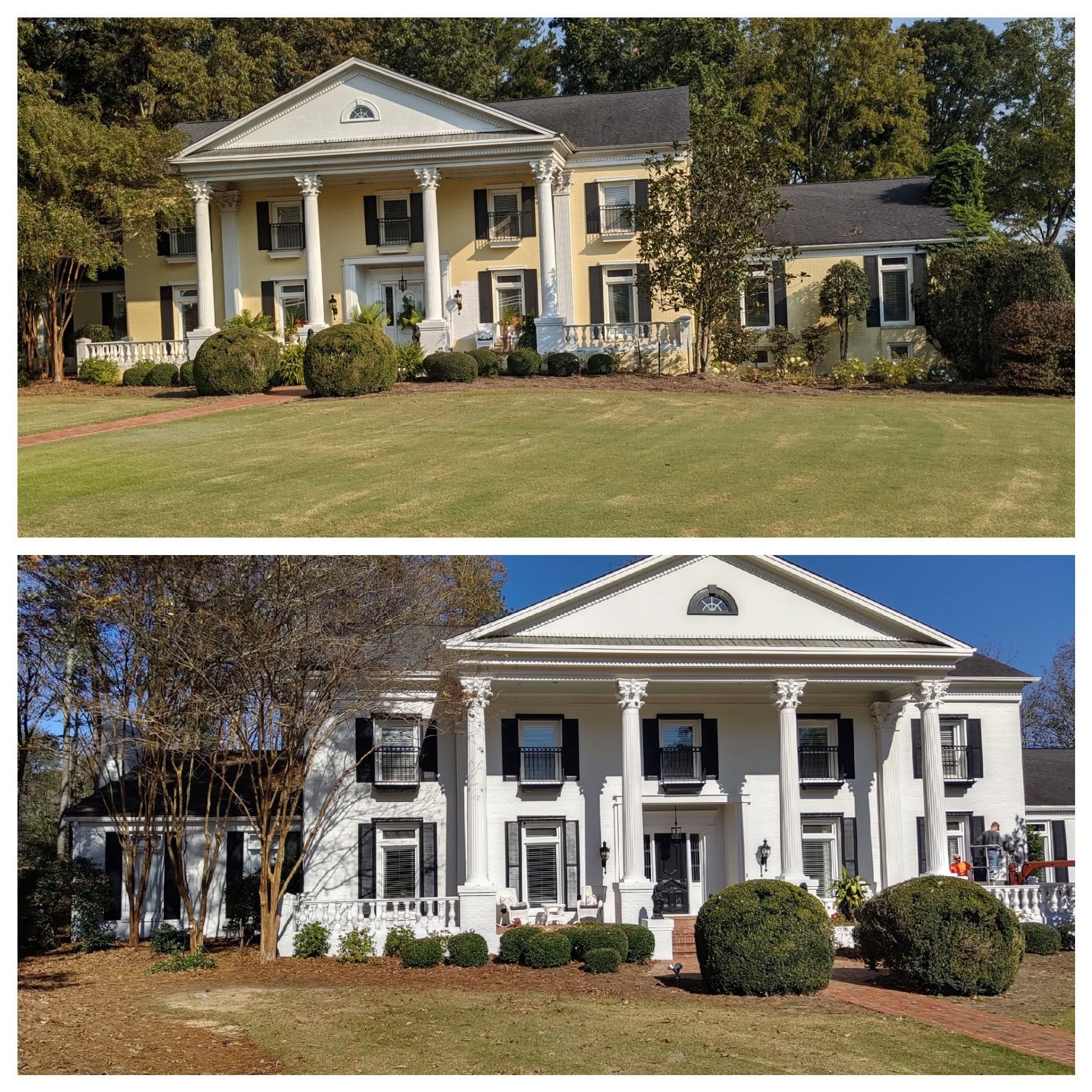 Classic home exterior, project comparison supplied by Pope's Painting