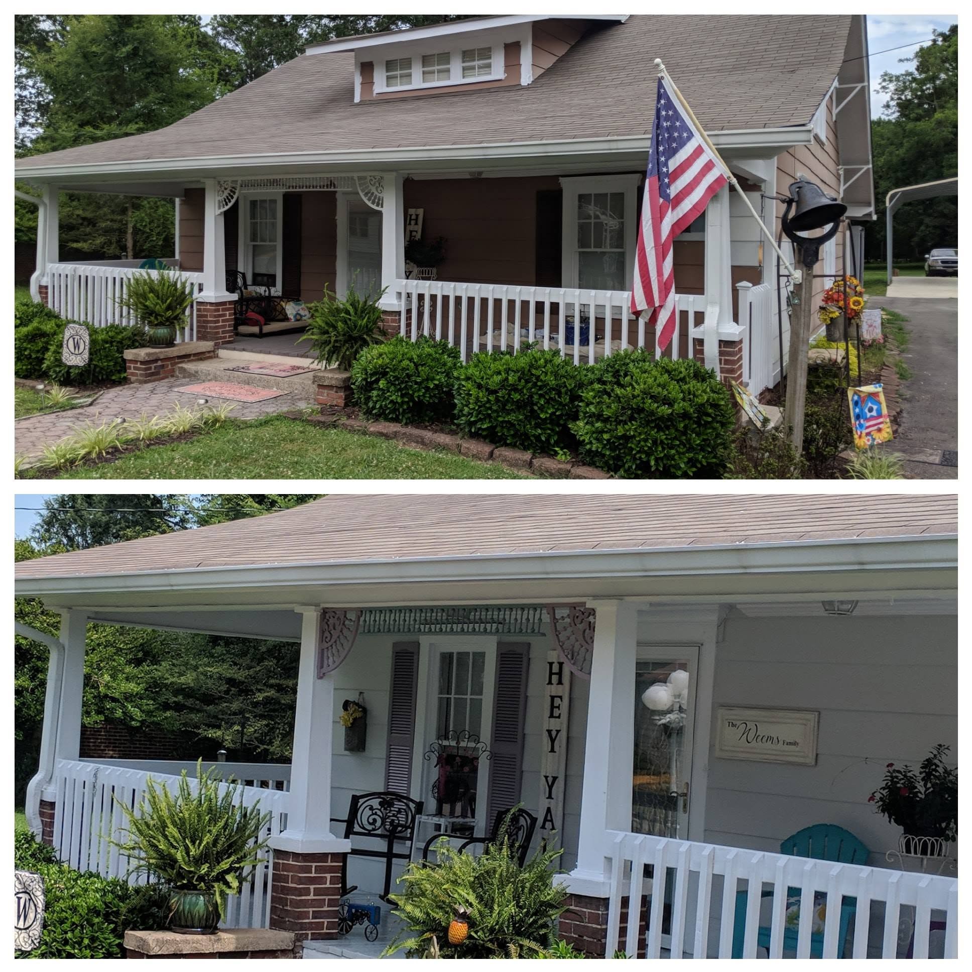 Front porch refresh, project comparison supplied by Pope's Painting