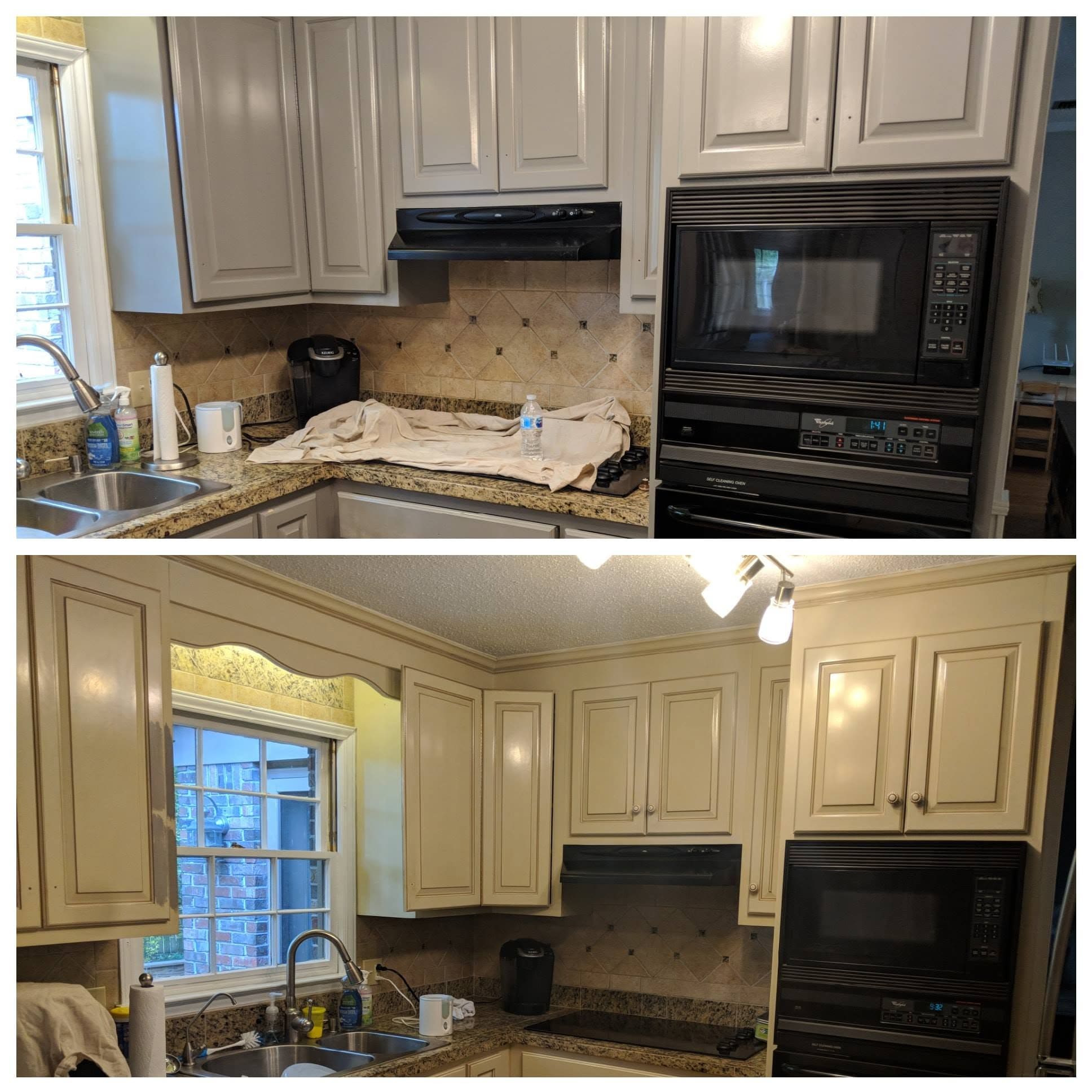 Kitchen finishes, project comparison supplied by Pope's Painting