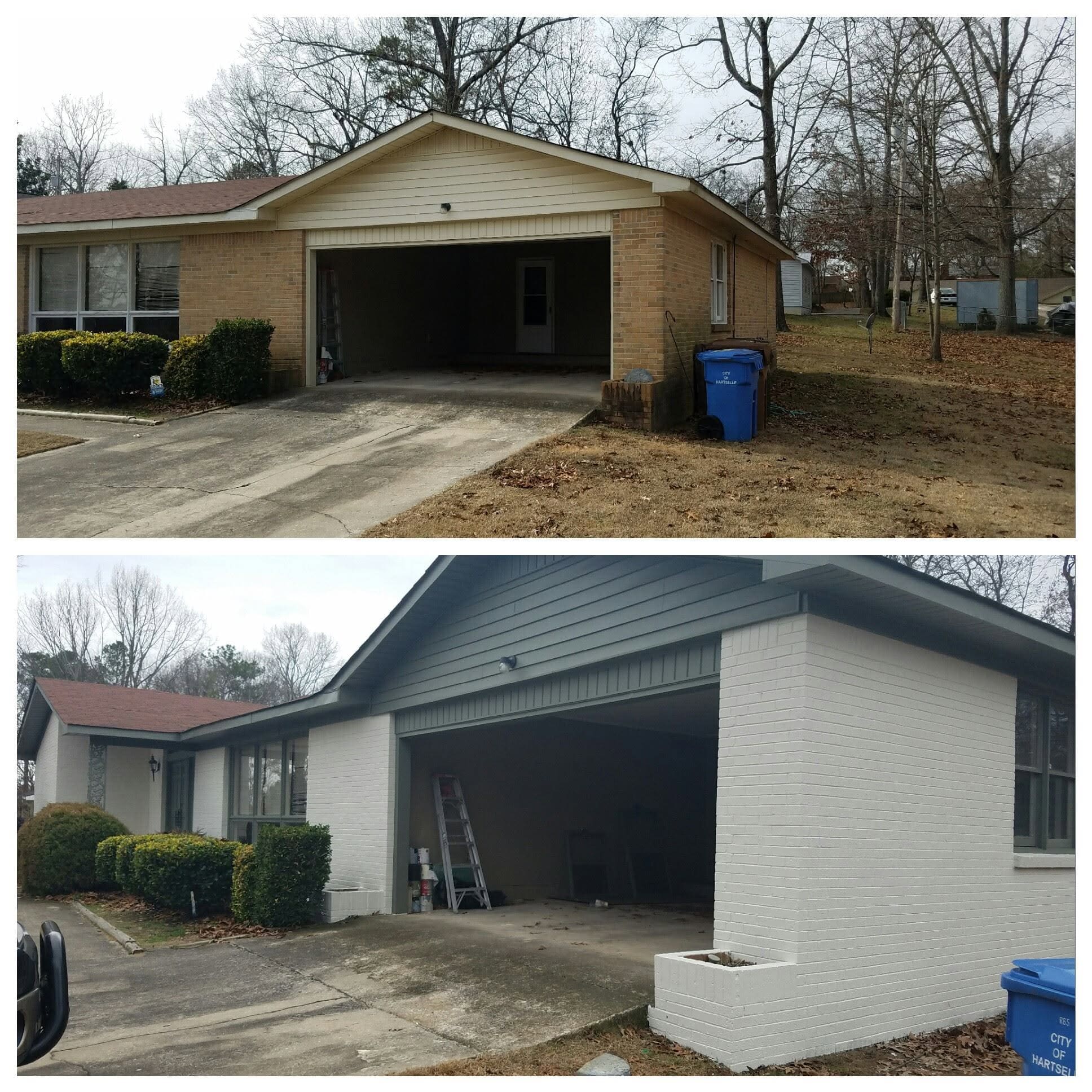 Home exterior transformation, project comparison supplied by Pope's Painting