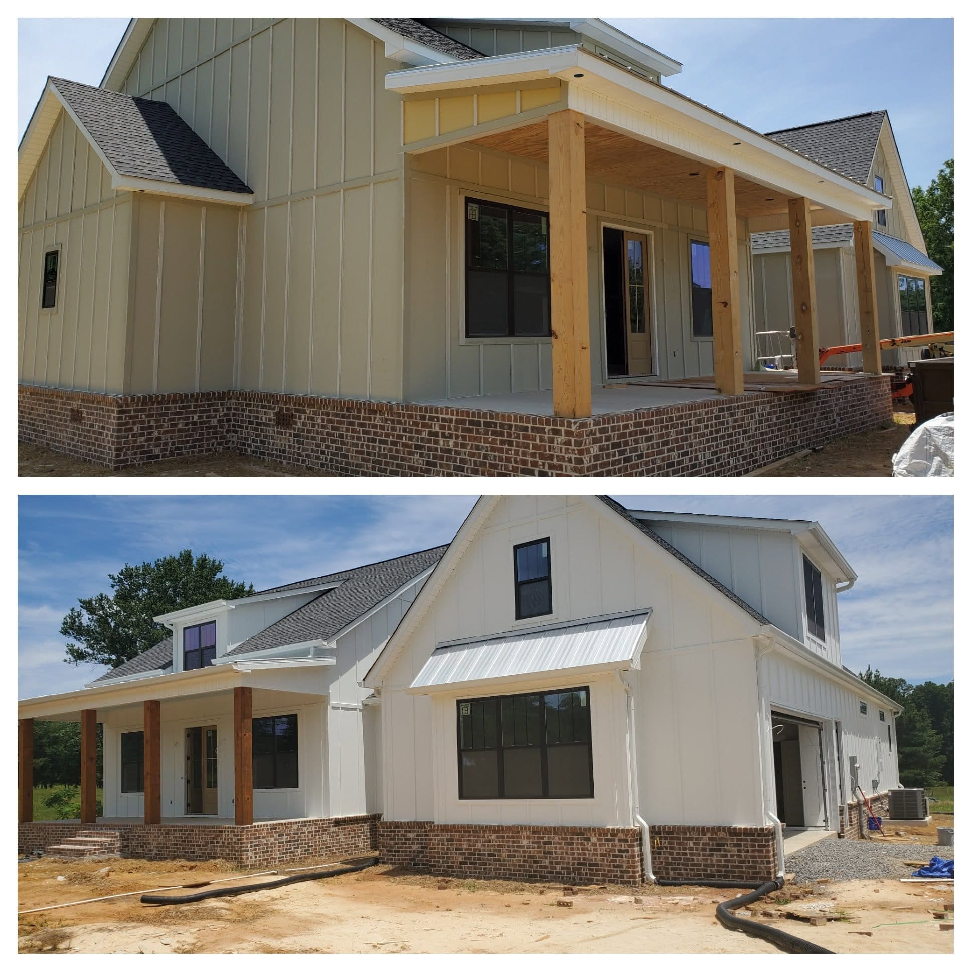 Porch and exterior details, project comparison supplied by Pope's Painting
